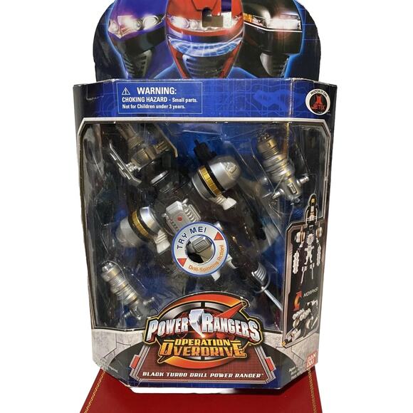 Power Rangers Operation Overdrive TURBO DRILL BLACK POWER RANGER NIOP - Picture 1 of 9